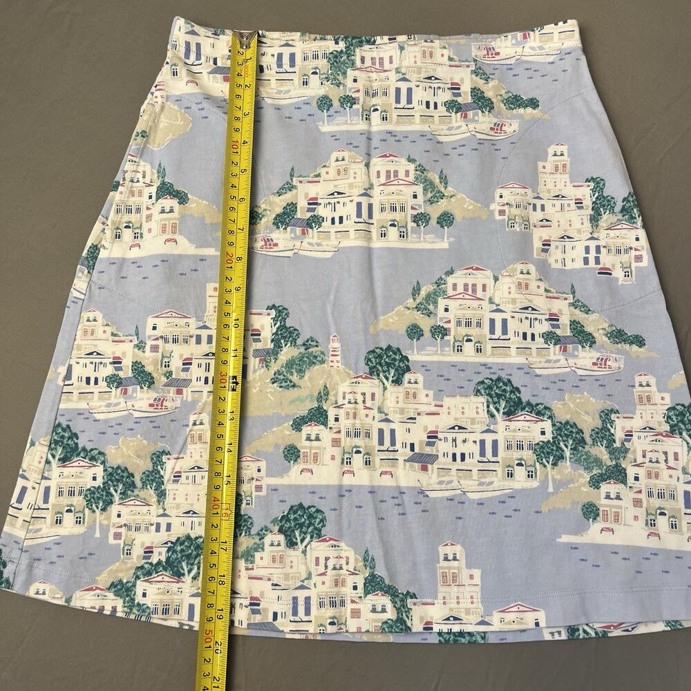 J. JILL Womens XS Stretch A-Line Skirt Pockets Coastal Mediterranean Italy - Picture 4 of 7